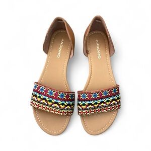 Andiamo Jacquard Geometric Print Strap Sandals 8.5